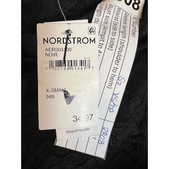 AFRM Long sleeve Lace Black Bodysuit Off Shoulder Size XS - Picture 3 of 4